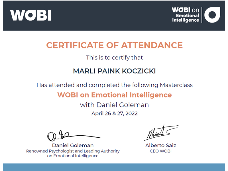 certificado – wobi on emotional intelligence